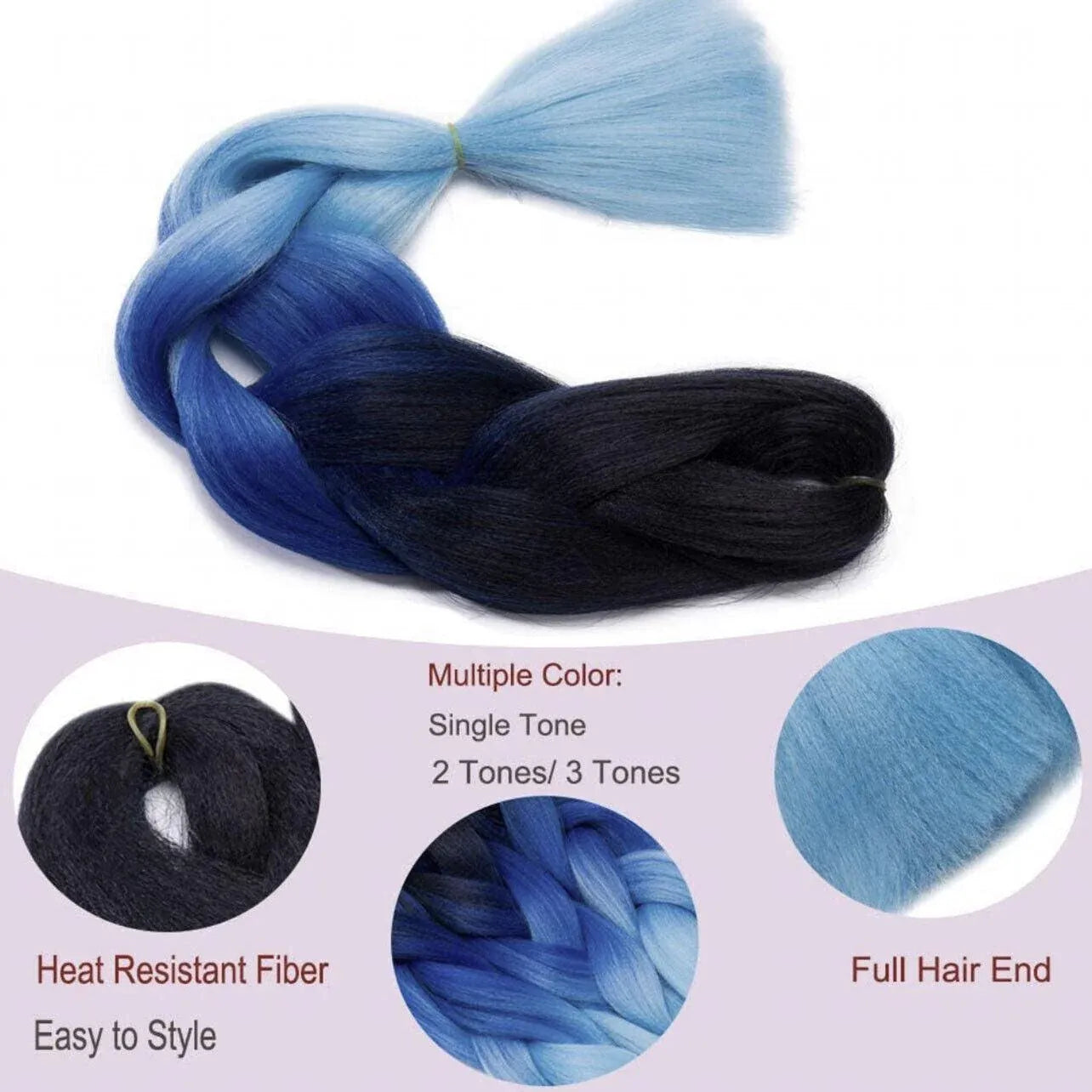 Coloured Jumbo Braiding Hair Extensions Braids Twist Hight Temperature Kanekalon - B3 V528-HAIRCOLOURSHADE-B392169