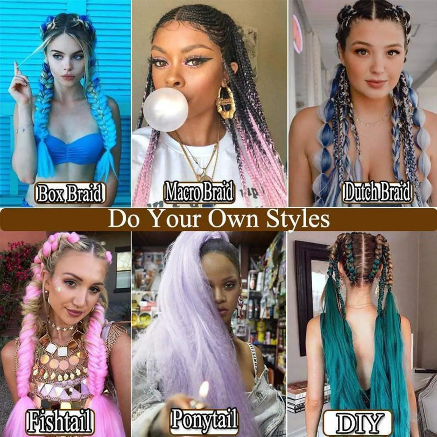 Coloured Jumbo Braiding Hair Extensions Braids Twist Hight Temperature Kanekalon - B3 V528-HAIRCOLOURSHADE-B392169