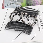 Beaded Stretchy Easy Magic Hair Comb Elastic Double Hair Clip Hair Accessories - Gold V528-HAIRCOMB-GOLD-97032