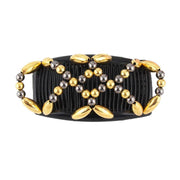 Beaded Stretchy Easy Magic Hair Comb Elastic Double Hair Clip Hair Accessories - Gold V528-HAIRCOMB-GOLD-97032