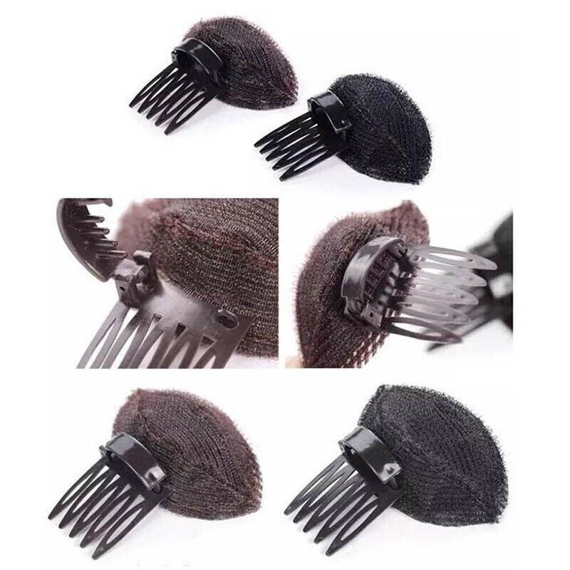 2Pcs Diy Invisible Hair Volume Increase Fluffy Puff Sponge Pad Clip Comb Girls V528-HAIRDRESSER-COFFEEBLACK-79844
