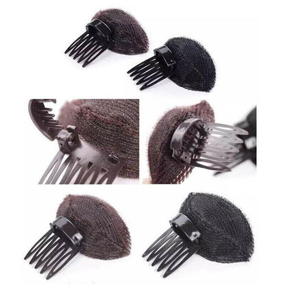 2Pcs Diy Invisible Hair Volume Increase Fluffy Puff Sponge Pad Clip Comb Girls V528-HAIRDRESSER-COFFEEBLACK-79844