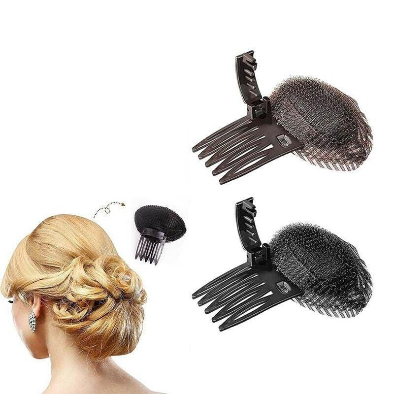 2Pcs Diy Invisible Hair Volume Increase Fluffy Puff Sponge Pad Clip Comb Girls V528-HAIRDRESSER-COFFEEBLACK-79844