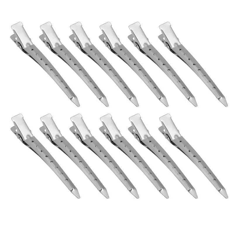 6-54X 9cm Hairdressing Sectioning Hair Clips Duck Bill Hairpin Salon Metal Curl Clips - 12PCS V528-HAIRDRESSINGCLIP-9CM-12PCS-953298