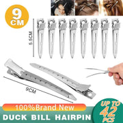 6-54X 9cm Hairdressing Sectioning Hair Clips Duck Bill Hairpin Salon Metal Curl Clips - 12PCS V528-HAIRDRESSINGCLIP-9CM-12PCS-953298