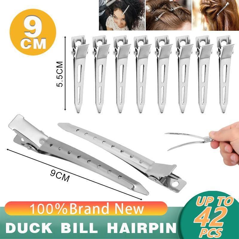 6-54X 9cm Hairdressing Sectioning Hair Clips Duck Bill Hairpin Salon Metal Curl Clips - 12PCS V528-HAIRDRESSINGCLIP-9CM-12PCS-953298