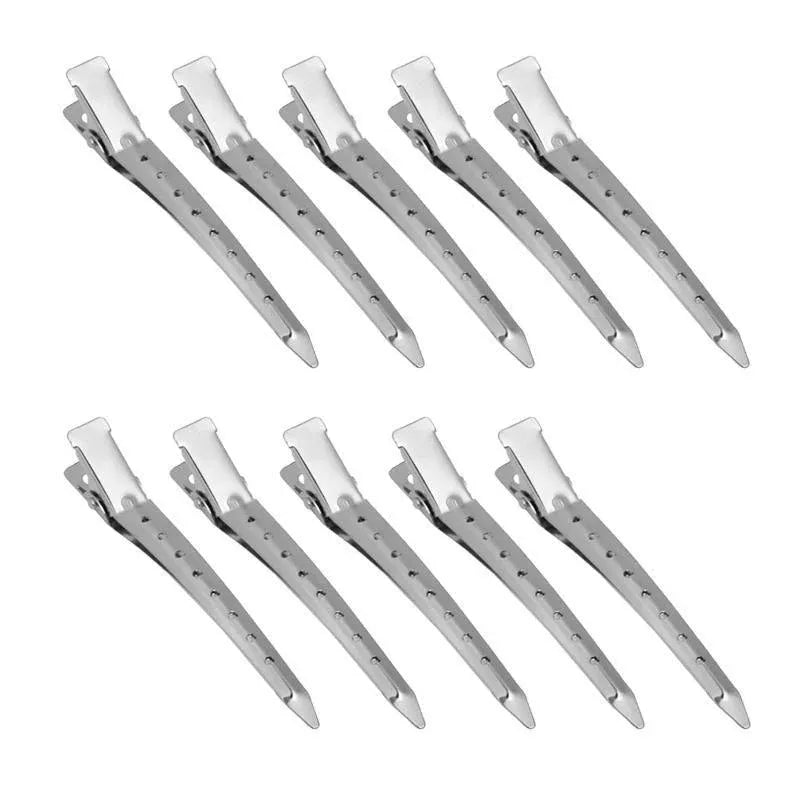 6-54X 9cm Hairdressing Sectioning Hair Clips Duck Bill Hairpin Salon Metal Curl Clips - 12PCS V528-HAIRDRESSINGCLIP-9CM-12PCS-953298