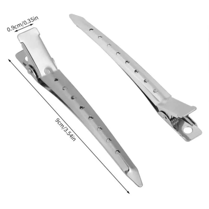 6-54X 9cm Hairdressing Sectioning Hair Clips Duck Bill Hairpin Salon Metal Curl Clips - 12PCS V528-HAIRDRESSINGCLIP-9CM-12PCS-953298