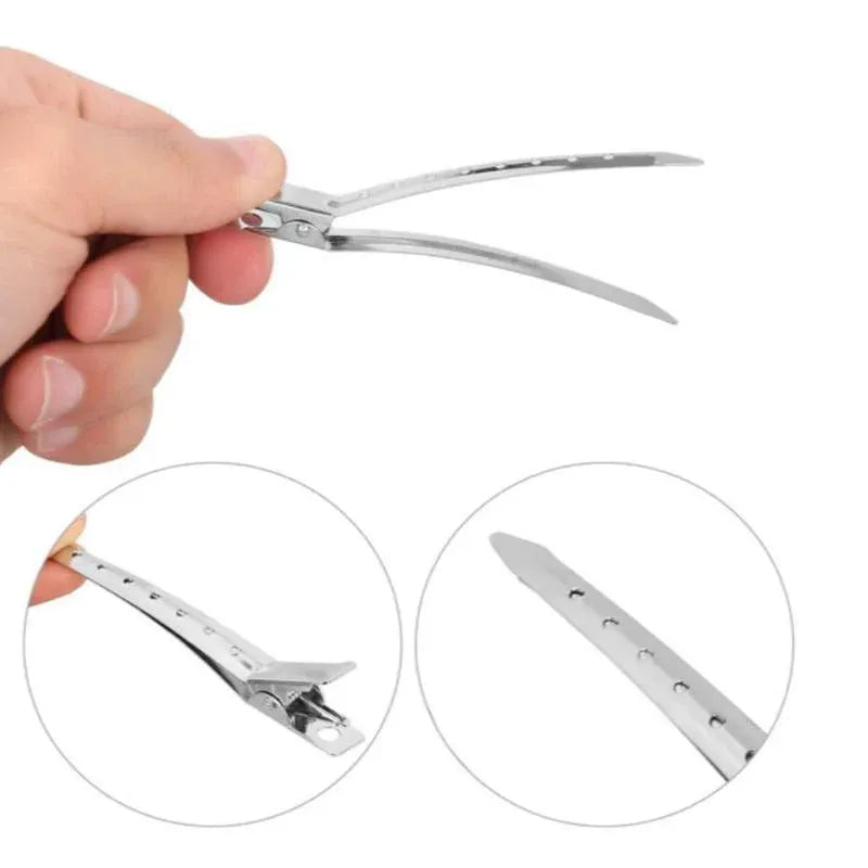 6-54X 9cm Hairdressing Sectioning Hair Clips Duck Bill Hairpin Salon Metal Curl Clips - 12PCS V528-HAIRDRESSINGCLIP-9CM-12PCS-953298