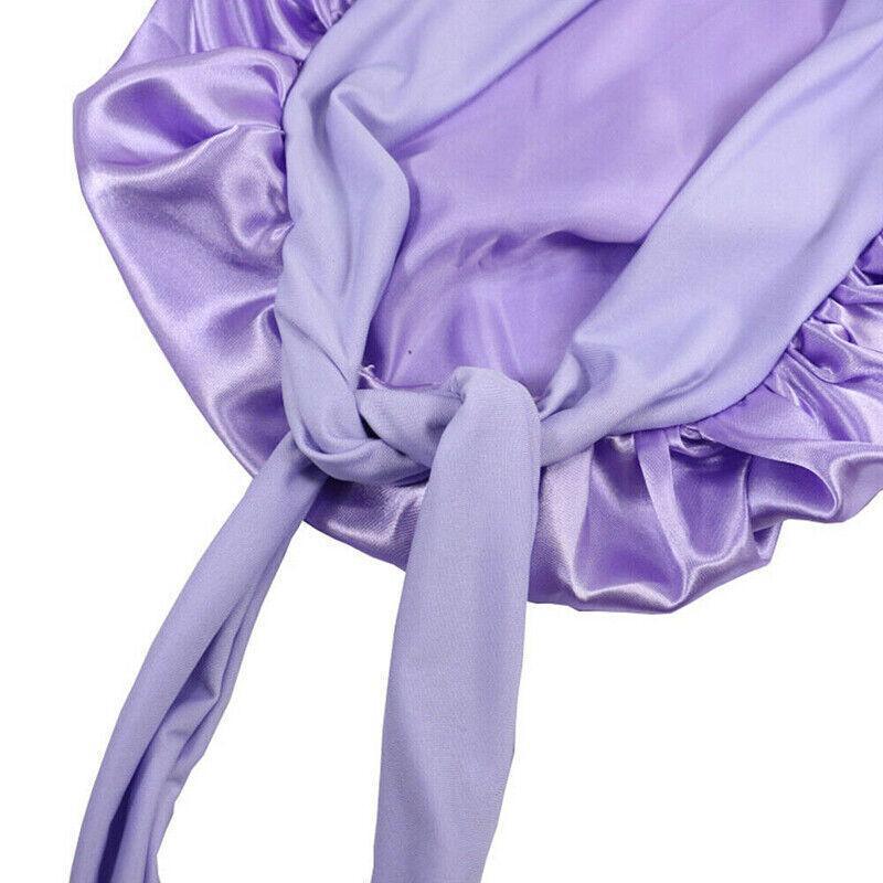 Sleeping Bonnet Hair Wrap Silk Satin Cap Women Elastic Night Hat Soft Headwear - Blue V528-HAIRWRAP-BLUE-108778