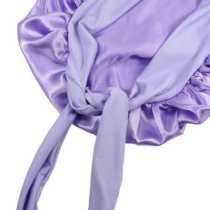 Sleeping Bonnet Hair Wrap Silk Satin Cap Women Elastic Night Hat Soft Headwear - Blue V528-HAIRWRAP-BLUE-108778
