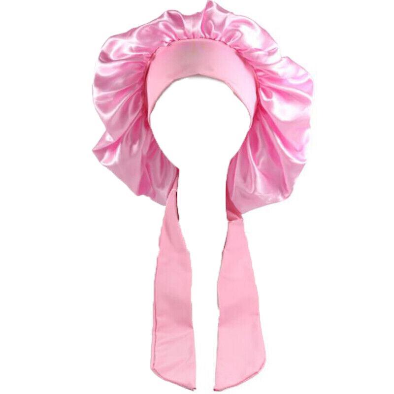 Sleeping Bonnet Hair Wrap Silk Satin Cap Women Elastic Night Hat Soft Headwear - Blue V528-HAIRWRAP-BLUE-108778