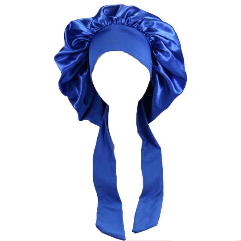 Sleeping Bonnet Hair Wrap Silk Satin Cap Women Elastic Night Hat Soft Headwear - Pink V528-HAIRWRAP-PINK-170416