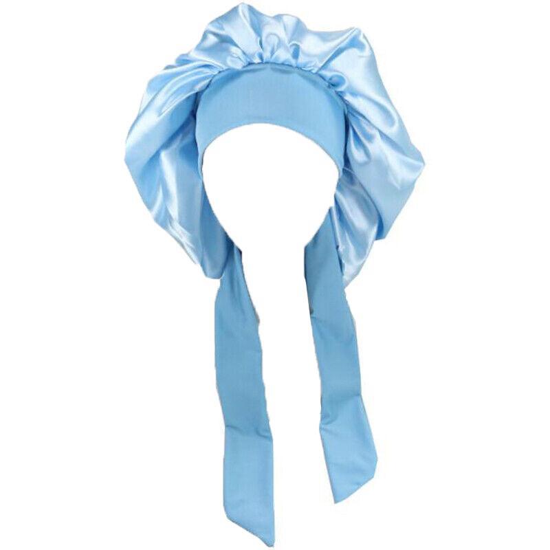 Sleeping Bonnet Hair Wrap Silk Satin Cap Women Elastic Night Hat Soft Headwear - Pink V528-HAIRWRAP-PINK-170416