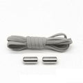 No Tie Locked Elastic Shoelace Shoe Lace Lazy Laces Sneakers Sports - Grey V528-HALFROUNDLACES-GREY-38742