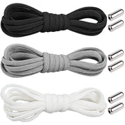 No Tie Locked Elastic Shoelace Shoe Lace Lazy Laces Sneakers Sports - Grey V528-HALFROUNDLACES-GREY-38742