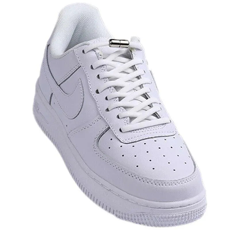 No Tie Locked Elastic Shoelace Shoe Lace Lazy Laces Sneakers Sports - Grey V528-HALFROUNDLACES-GREY-38742