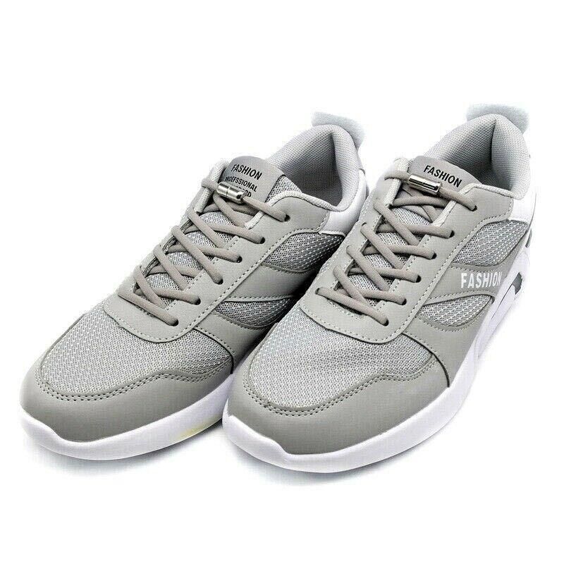No Tie Locked Elastic Shoelace Shoe Lace Lazy Laces Sneakers Sports - Grey V528-HALFROUNDLACES-GREY-38742