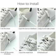 No Tie Locked Elastic Shoelace Shoe Lace Lazy Laces Sneakers Sports - Grey V528-HALFROUNDLACES-GREY-38742
