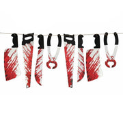 8Pcs Hanging Bloody Weapons Halloween Horror Props Garland Banner Decoration Au V528-HALLOWEENGARLAND-530881