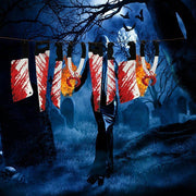 8Pcs Hanging Bloody Weapons Halloween Horror Props Garland Banner Decoration Au V528-HALLOWEENGARLAND-530881