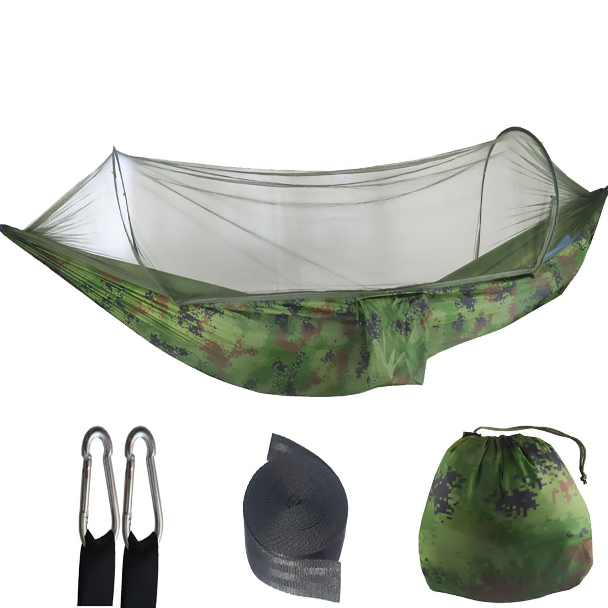 Camping Hammock Tent Set Double Outdoor Hanging Bed With Mosquito Net For Travel - Green V528-HAMMOCK-2-GREEN-456464