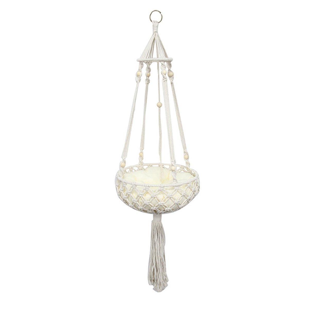Macrame Cat Hammock Boho Style Kitty Hanging Swing Bed Pet Sleeping Bed Cat V528-HAMMOCK-840117