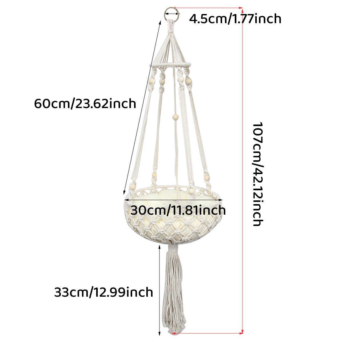 Macrame Cat Hammock Boho Style Kitty Hanging Swing Bed Pet Sleeping Bed Cat V528-HAMMOCK-840117