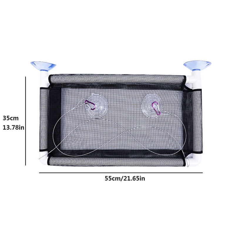 Cat Window Bed Suction Cup Hammock Black Breathable Hanging Seat 55x35cm V528-HAMMOCK-BLACK-55-35-4564645