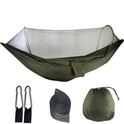 Camping Hammock Tent Set Double Outdoor Hanging Bed With Mosquito Net For Travel - Army green V528-HAMMOCK-JL-826910