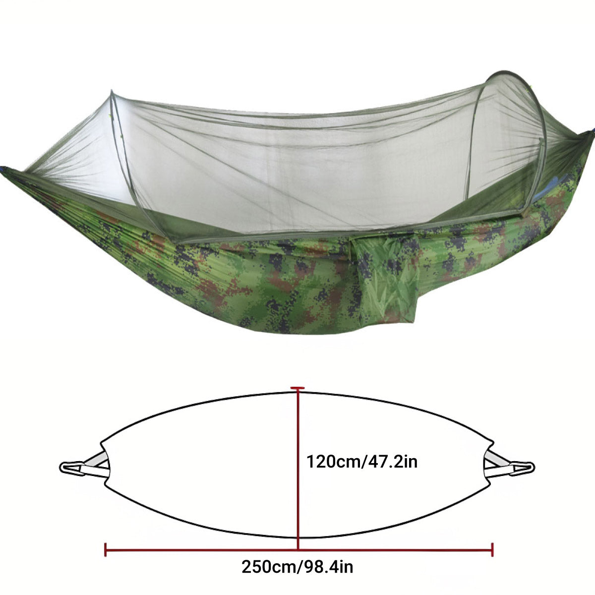 Camping Hammock Tent Set Double Outdoor Hanging Bed With Mosquito Net For Travel - Camouflage V528-HAMMOCK-MC-687312