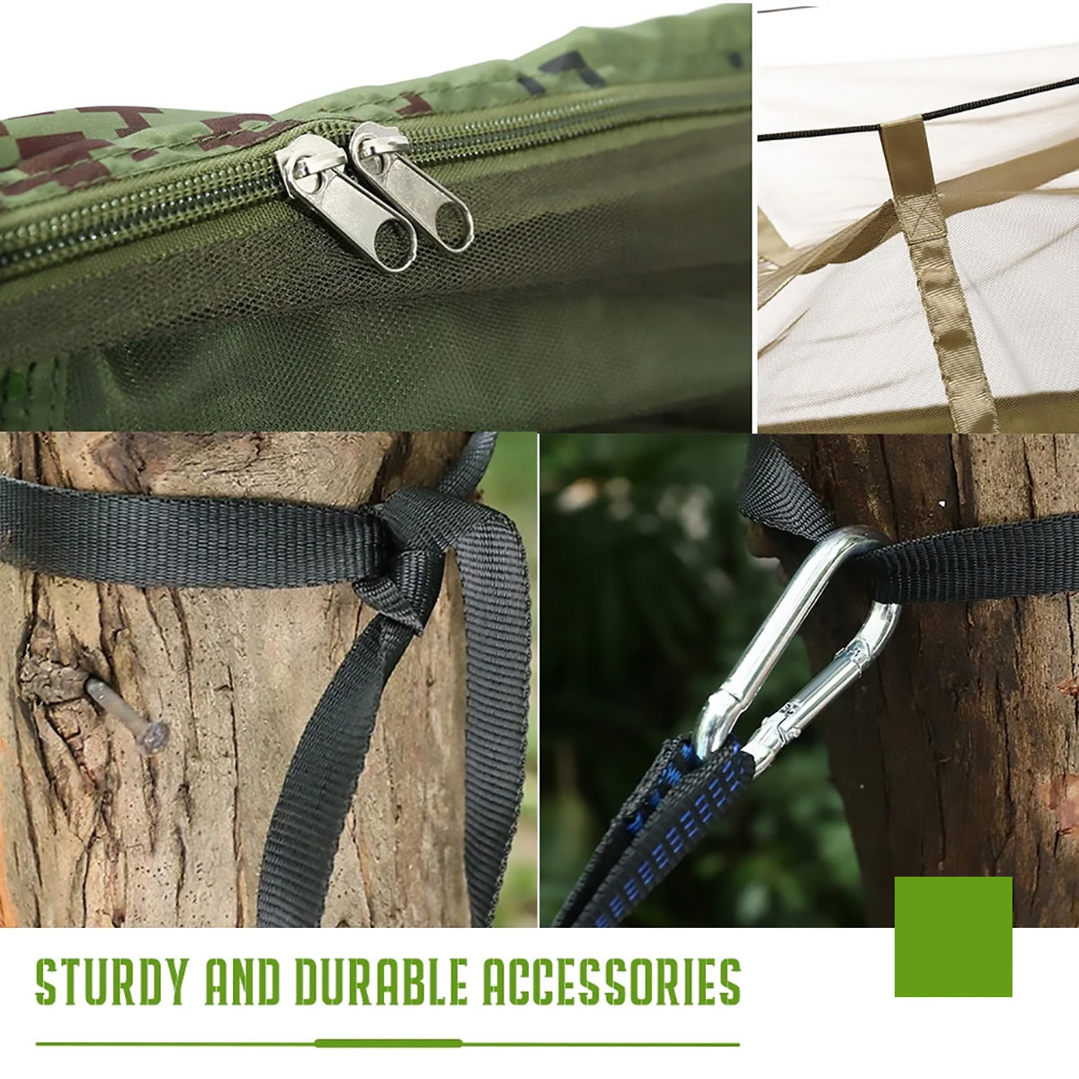 Camping Hammock Tent Set Double Outdoor Hanging Bed With Mosquito Net For Travel - Camouflage V528-HAMMOCK-MC-687312