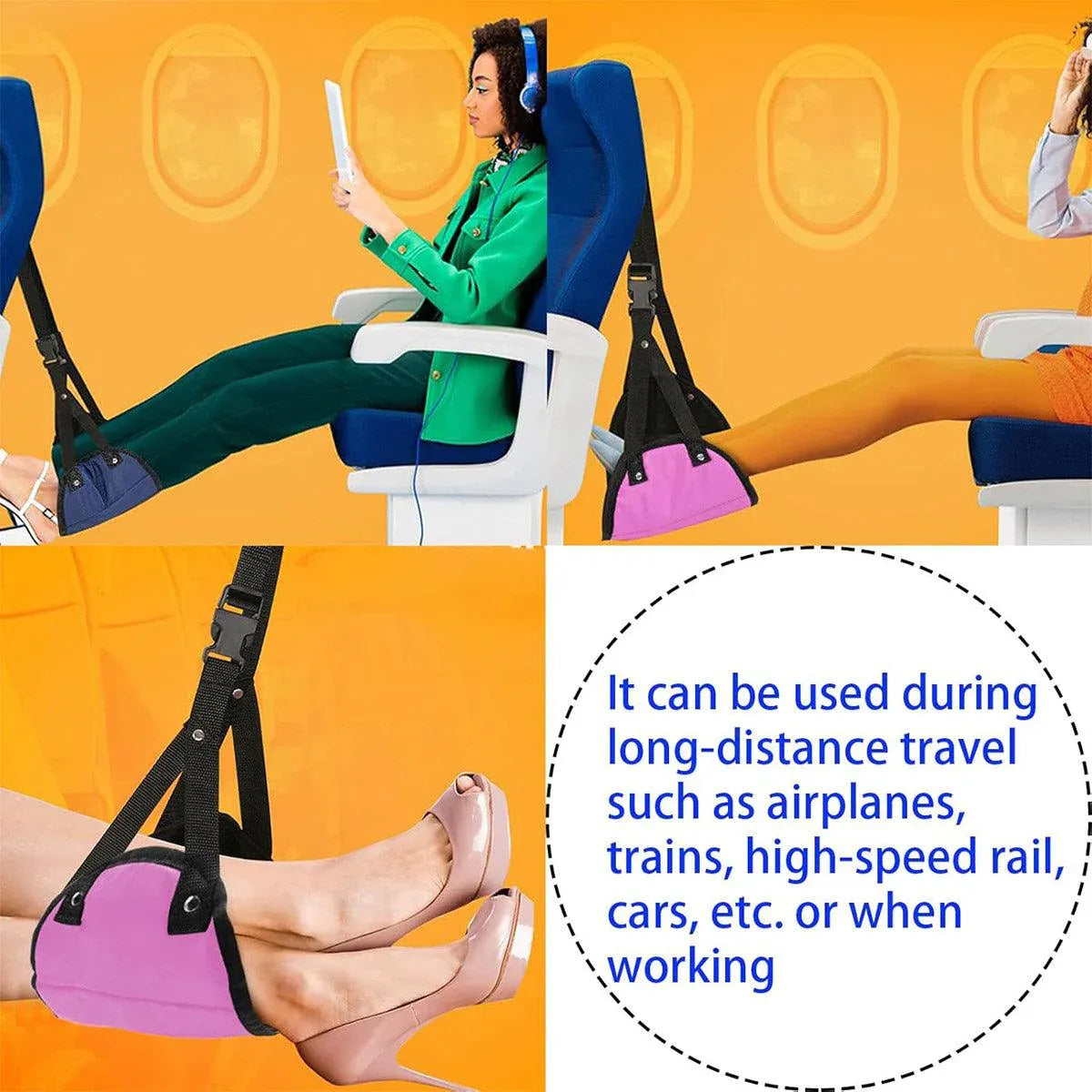 Travel Rest Hammock Office Foot Hammock Portable Rest for Relaxation Support - Rose Red V528-HAMMOCK-ROSE-RED-265263