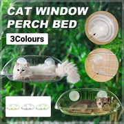 Cat Hammock Bed Glass Hanging Basket Clear Pet Nest Elevated Sleeping Bed - White V528-HAMMOCK-WHITE-479223