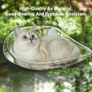 Cat Hammock Bed Glass Hanging Basket Clear Pet Nest Elevated Sleeping Bed - White V528-HAMMOCK-WHITE-479223
