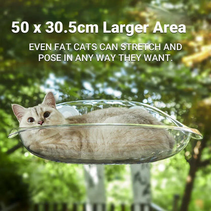Cat Hammock Bed Glass Hanging Basket Clear Pet Nest Elevated Sleeping Bed - White V528-HAMMOCK-WHITE-479223