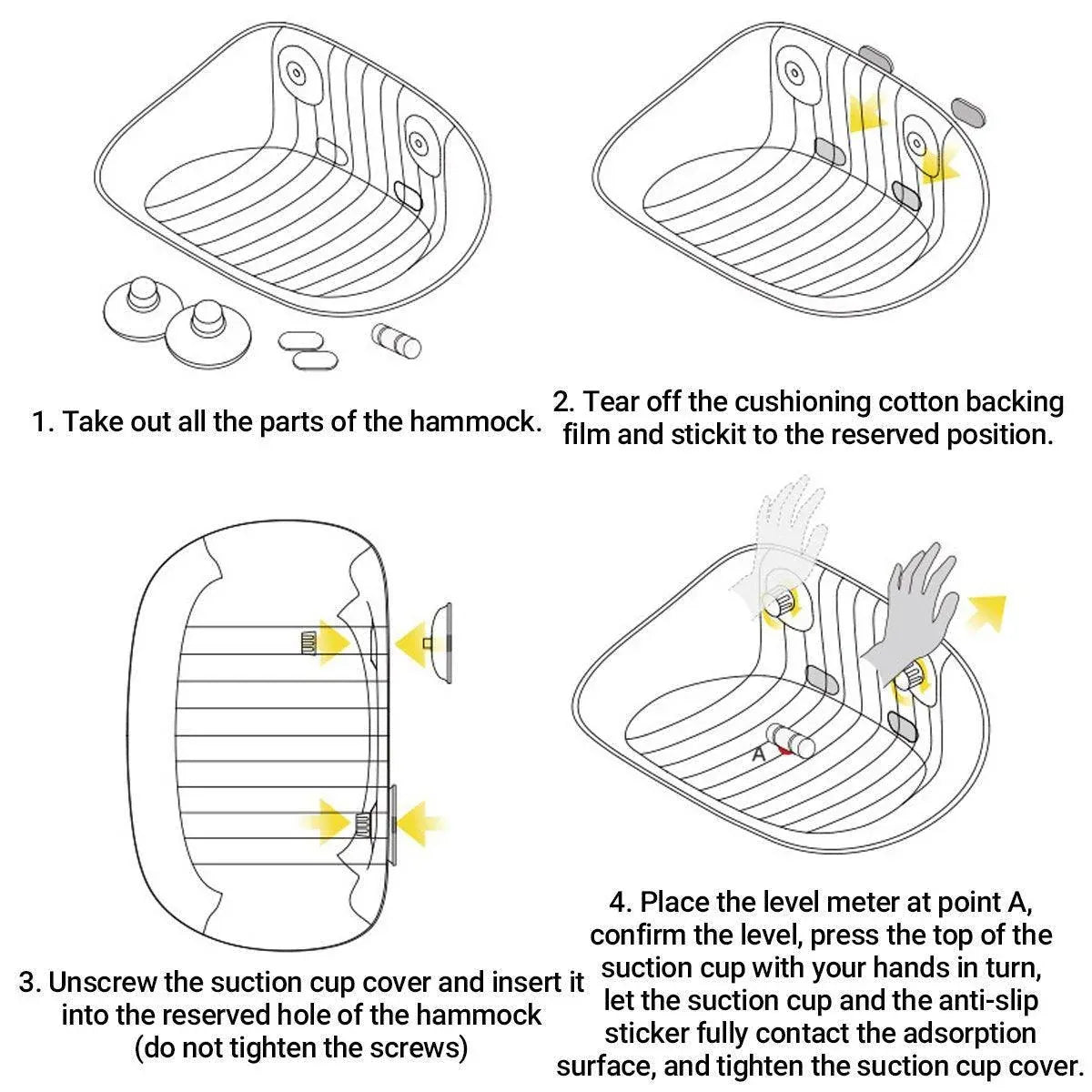 Cat Hammock Bed Glass Hanging Basket Clear Pet Nest Elevated Sleeping Bed - White V528-HAMMOCK-WHITE-479223