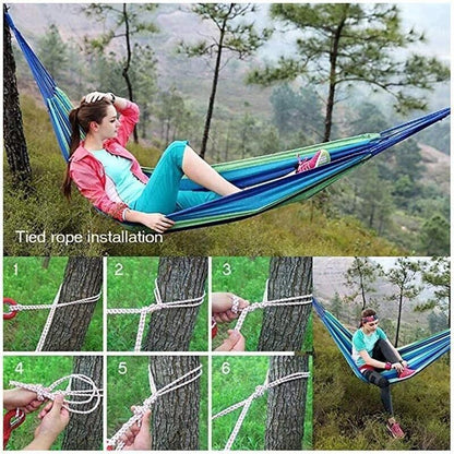 Double Outdoor Hammock 260x150cm with Straps for Camping Hanging Tree Bed - Red V528-HAMMOCKBED-RED-190156