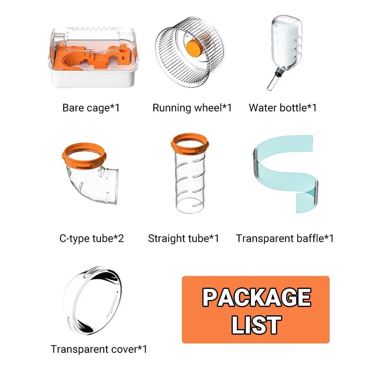 Acrylic Tunnel Hamster Cage Gold Wire Bite Proof Luxury Small Pet Habitat V528-HAMSTER-CAGE-569970