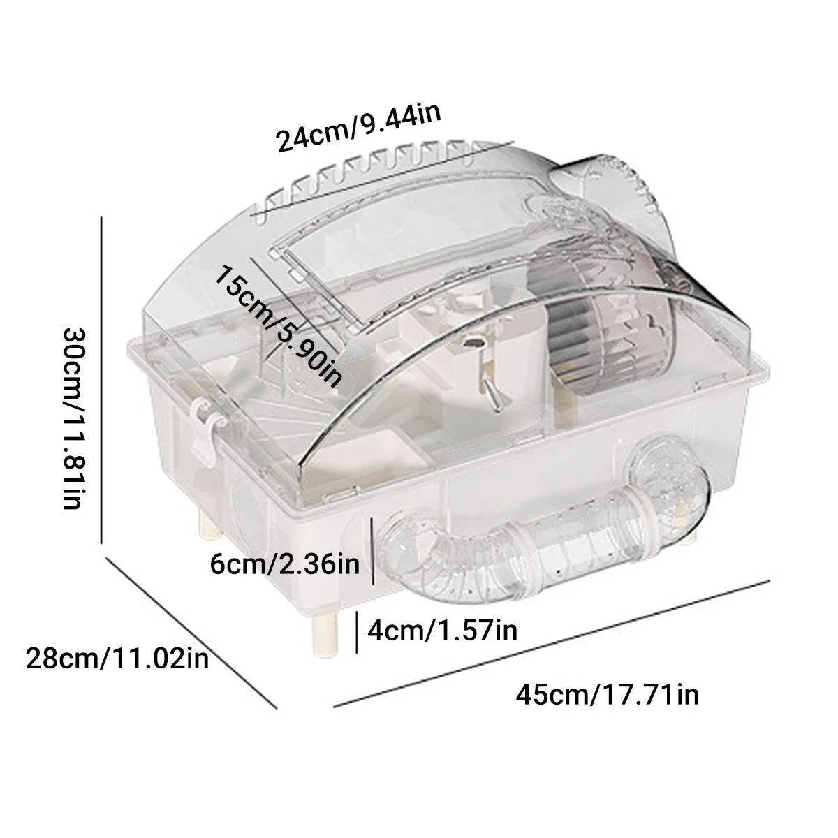 Acrylic Hamster Large Cage Luxury Villa House Playing House for Small Animals - Beige V528-HAMSTER-CAGE-BEIGE-3-302169