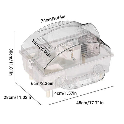 Acrylic Hamster Large Cage Luxury Villa House Playing House for Small Animals - Beige V528-HAMSTER-CAGE-BEIGE-3-302169