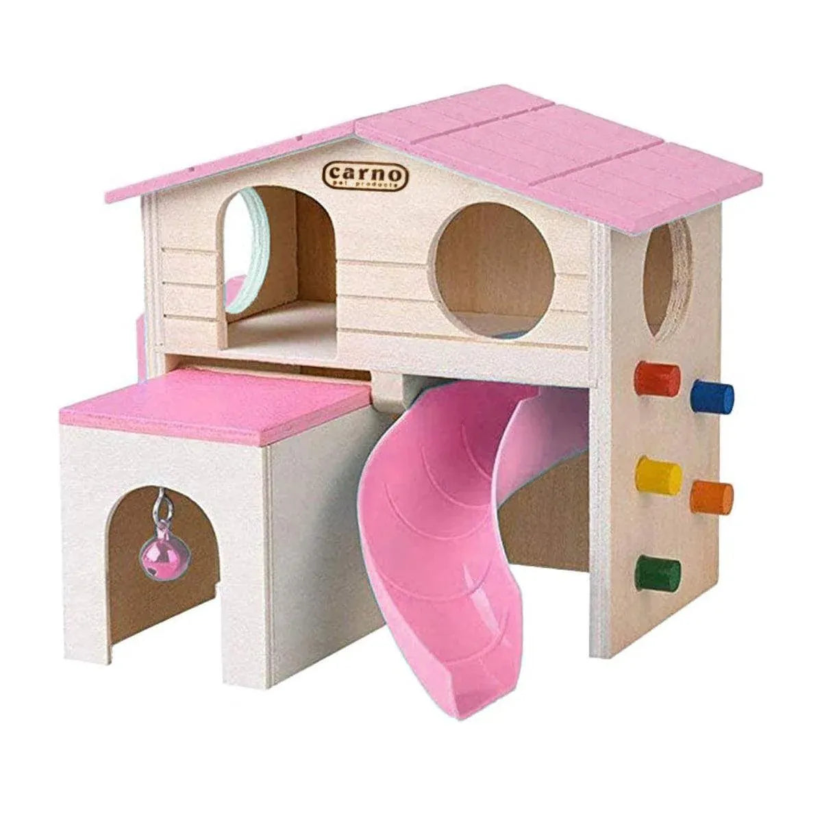 Wooden Luxury Hamster Villa Escape House Fun Nest Pet Home for Small Animals - Pink V528-HAMSTER-HUT-PINK-770894