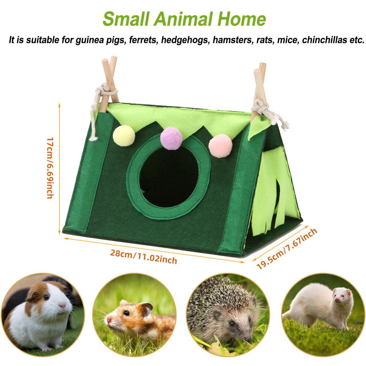 Hamster Tent Small Pet Hideout Pig Possum House Cool Triangle Nest Shelter - Blue V528-HAMSTER-TENT-BLUE-270891