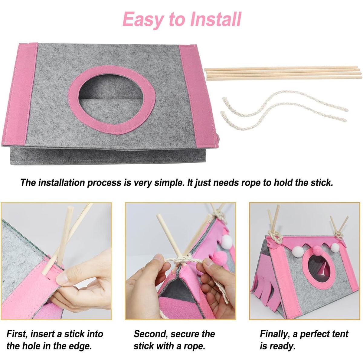 Hamster Tent Small Pet Hideout Pig Possum House Cool Triangle Nest Shelter - Blue V528-HAMSTER-TENT-BLUE-270891