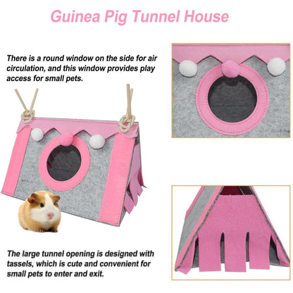 Hamster Tent Small Pet Hideout Pig Possum House Cool Triangle Nest Shelter - Blue V528-HAMSTER-TENT-BLUE-270891