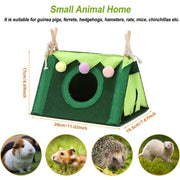 Hamster Tent Small Pet Hideout Pig Possum House Cool Triangle Nest Shelter - Green V528-HAMSTER-TENT-GREEN-108662