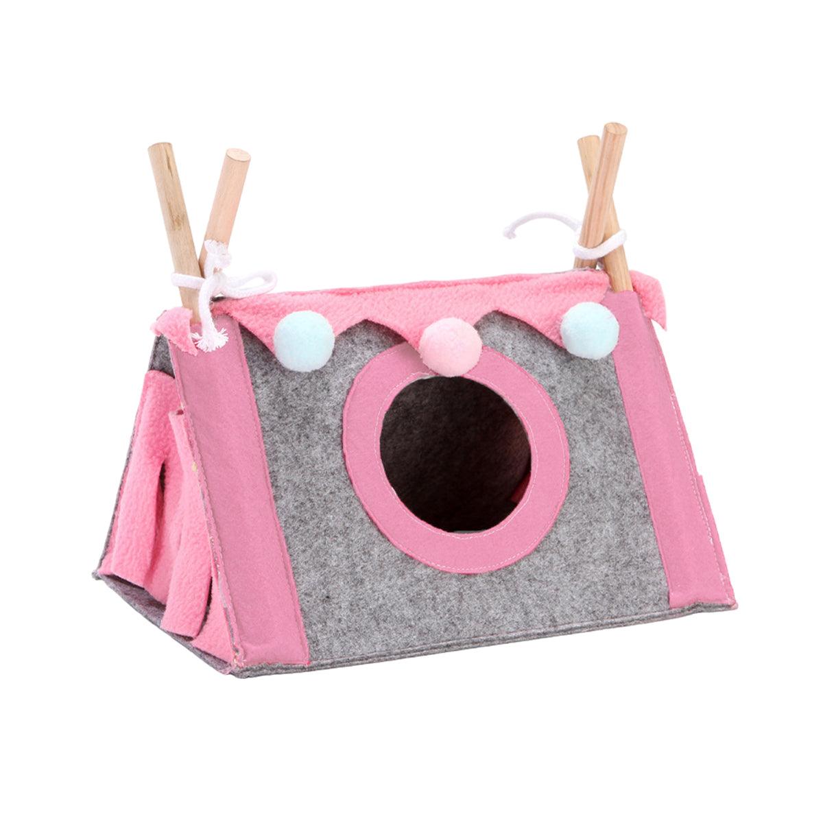 Hamster Tent Small Pet Hideout Pig Possum House Cool Triangle Nest Shelter - Green V528-HAMSTER-TENT-GREEN-108662