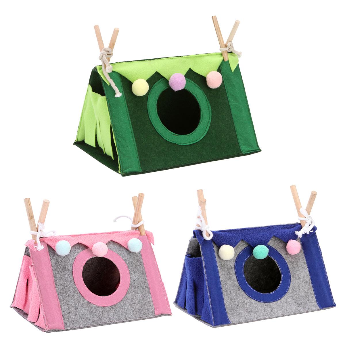 Hamster Tent Small Pet Hideout Pig Possum House Cool Triangle Nest Shelter - Pink V528-HAMSTER-TENT-PINK-817532