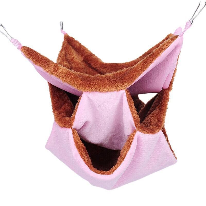 Hanging Hammock Nest Bed for Hamster Guinea Pig Ferret Rat Mice Cage Warmer Toy - Pink V528-HAMSTERHAMMOCK-PINK-81820
