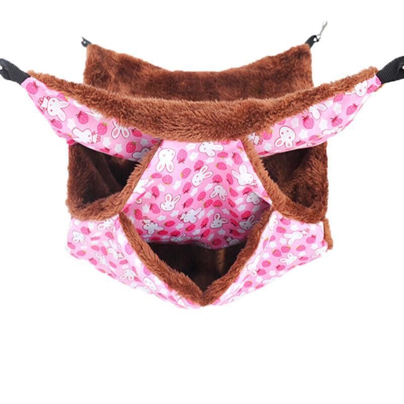 Hanging Hammock Nest Bed for Hamster Guinea Pig Ferret Rat Mice Cage Warmer Toy - Pink Rabbit V528-HAMSTERHAMMOCK-PINKRABBIT-68836